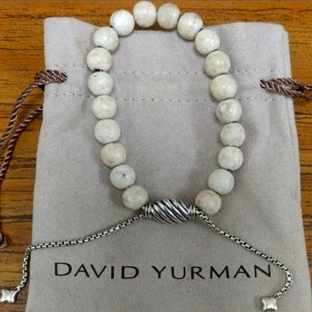 🌟Authentic David Yurman Spiritual Bead Adjustable Bracelet in River Stone. NWOT